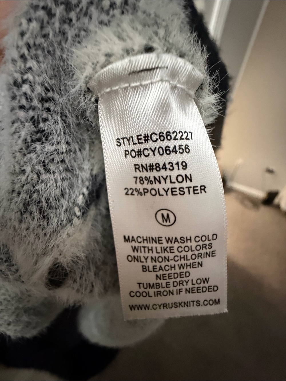 Cyrus Black and White Chevron Crewneck Sweater - Picture 4 of 4